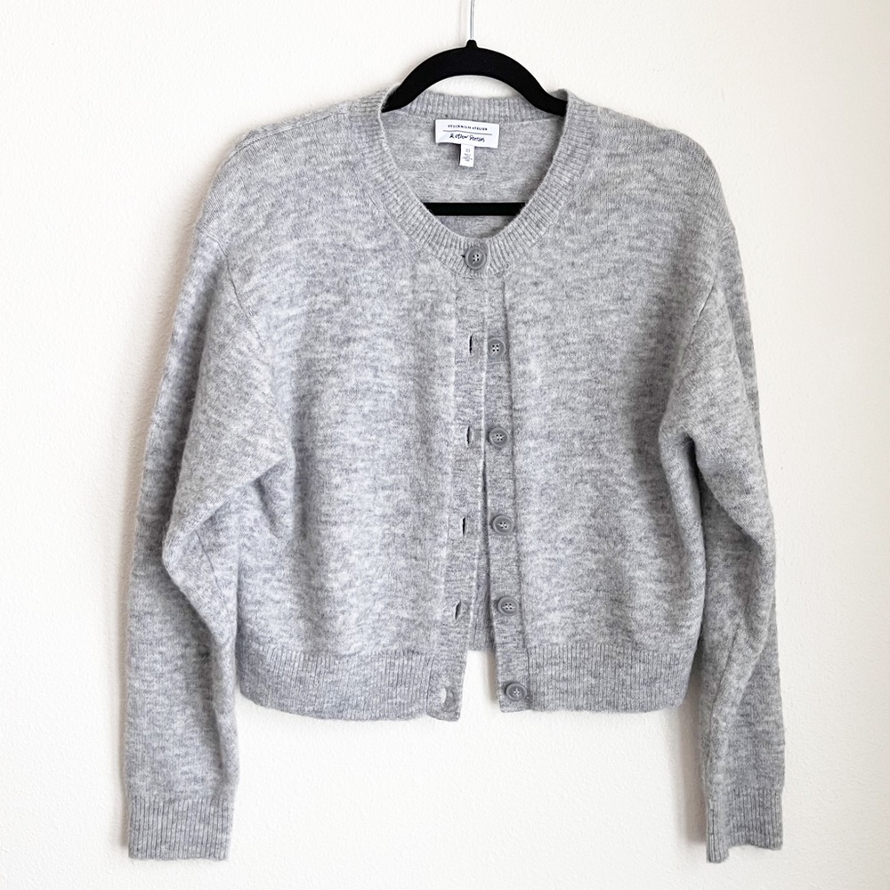& Other Stories Grey Wool Alpaca Cardigan size Small Academia Stockholm Atelier